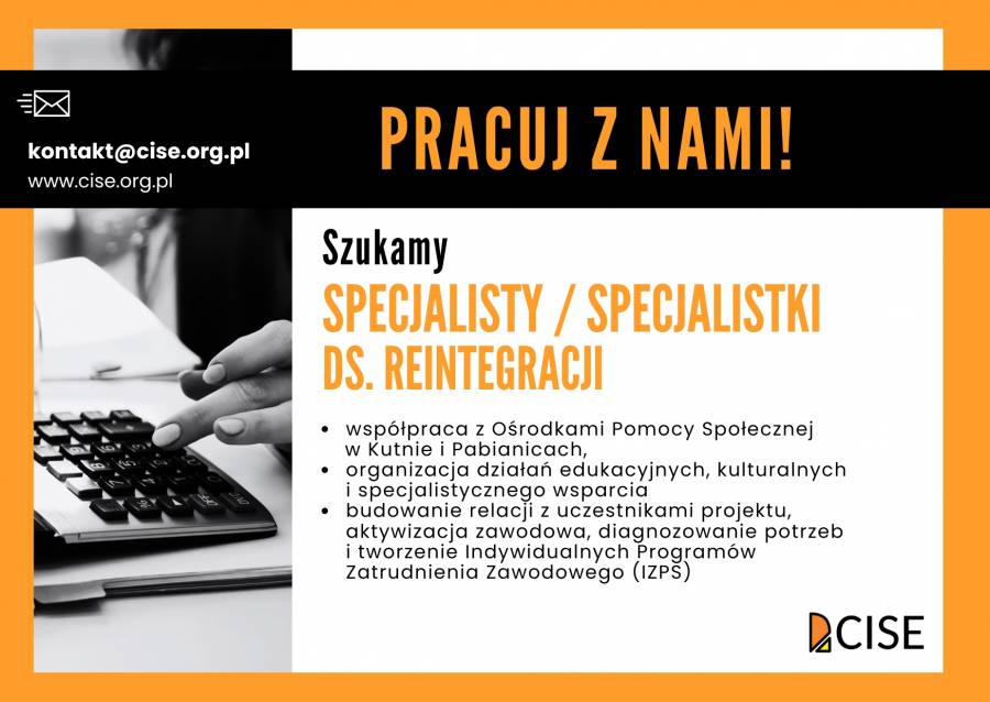 Szukamy specjalistki (specjalisty) ds. reintegracji!